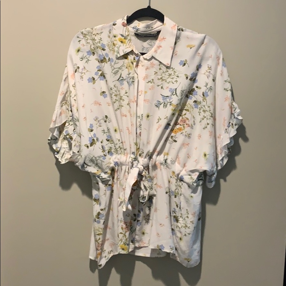 Zara, Floral Print Blouse, Medium